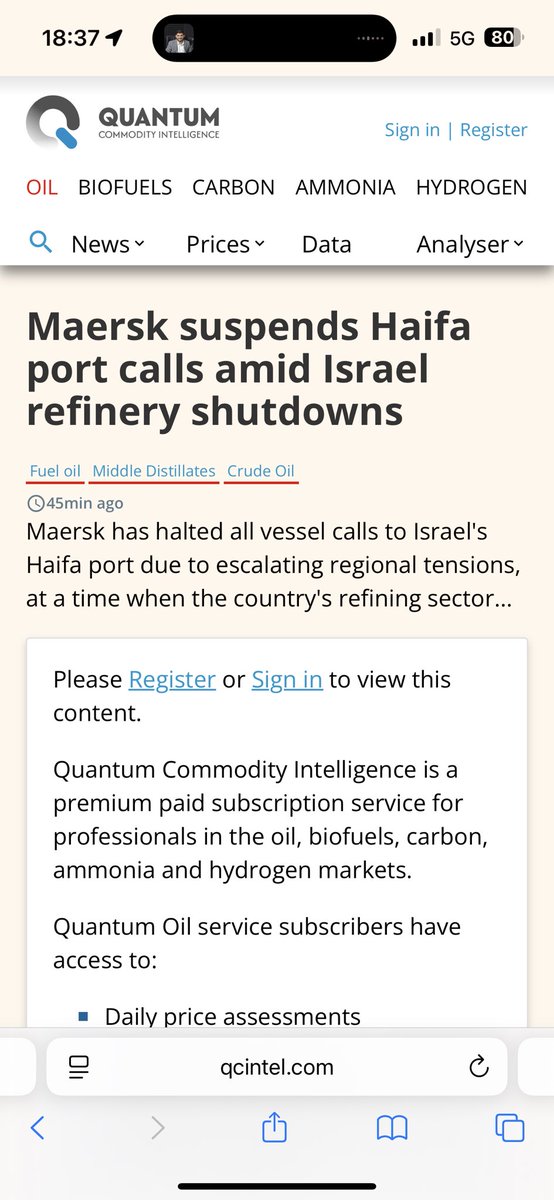 Huge economic hit to israel as MAERSK, 1 of the largest shipping companies in the world, suspends all ships from docking at the port of Haifa.

This self inflicted war is gonna economically and militarily destroy israel. Gods work.
