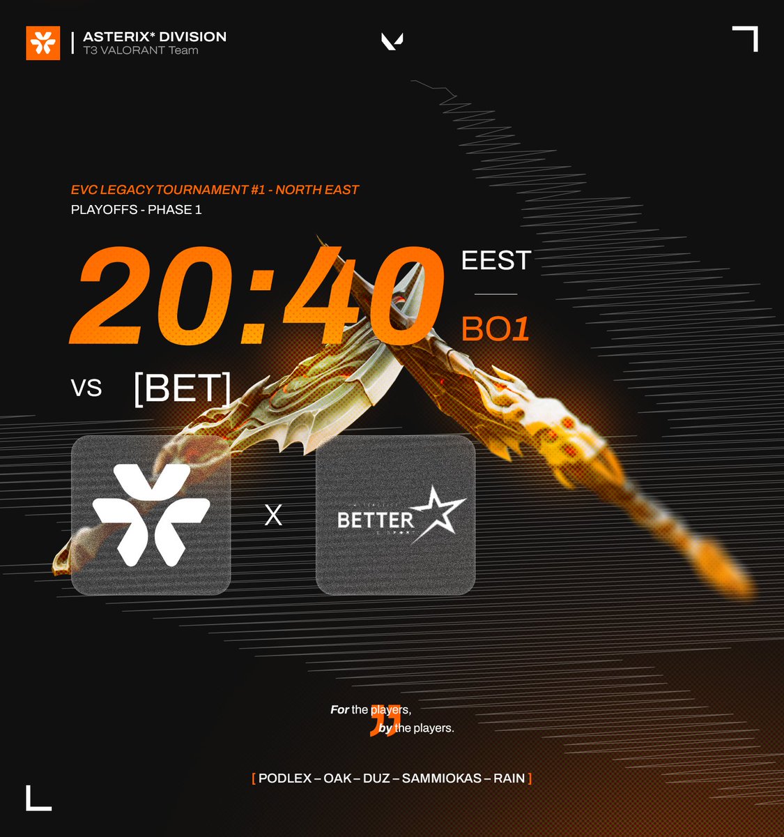 ASTERIX* DIVISION (@asterixdiv) on Twitter photo π’ next up βΊβΈ<a href="/BetterEsport25/">Better-Esport π§π»</a>
the lower bracket run begins.
LET'S GO ASX π§‘ π’ next up βΊβΈ<a href="/BetterEsport25/">Better-Esport π§π»</a>
the lower bracket run begins.
LET'S GO ASX π§‘