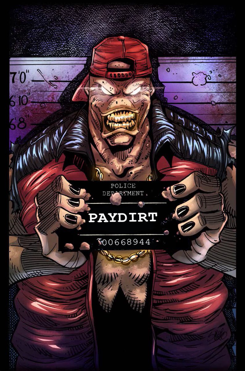 Meet Paydirt.

Belisario (Bodega) Dominguez was a Latino gangster rapper.  While locked up Belly tried escaping by digging underneath the prison. Buried toxic chemicals that mixed with Belly and the dirt changed him.

Art by series artist Samir Simão

The Audacity coming soon.