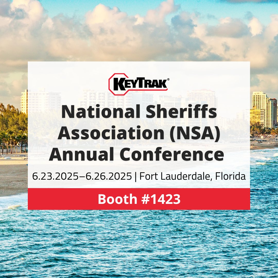 KeyTrak's tweet image. Visit KeyTrak at booth #1423 during the NSA Annual Conference to learn how our key and asset management systems help you prevent unauthorized access and maintain full visibility over your key activity.

#Sheriffs2025 #NationalSheriffs #PublicSafety #KeyTrak #KeyControl