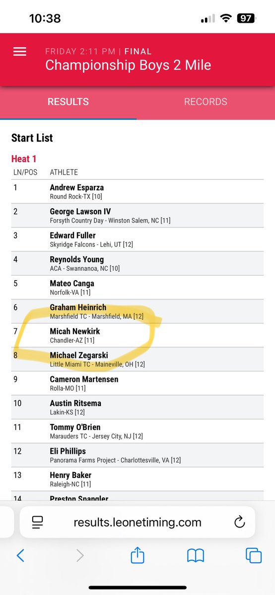 David (@dmehlhorn) on Twitter photo Good luck to Micah Newkirk! He is competing in Championship 2 mile at the <a href="/newbalance/">New Balance</a> Track and Field Championships! <a href="/vctrojans/">Valley Christian Athletics</a> Good luck to Micah Newkirk! He is competing in Championship 2 mile at the <a href="/newbalance/">New Balance</a> Track and Field Championships! <a href="/vctrojans/">Valley Christian Athletics</a>