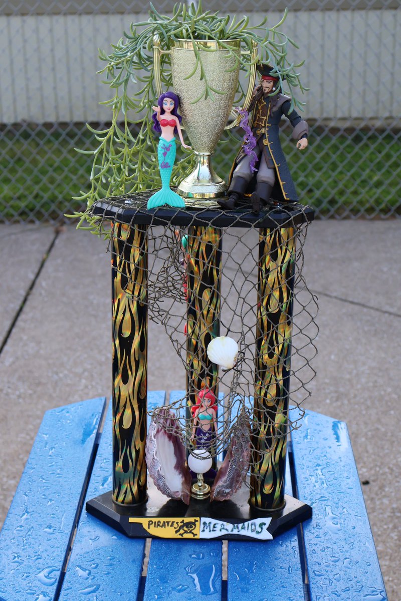 SwimAmherst's tweet image. Mermaids defeat the pirates to take the trophy in ‘25!