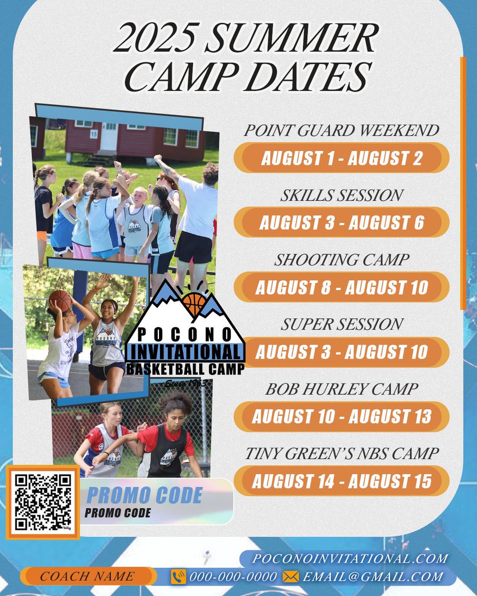 poconoinvite's tweet image. When the first day of summer hits ➡️ Camp Mode 😎

ONE Week out until Coach Bob Hurley opens up with the first Camp of the Summer‼️