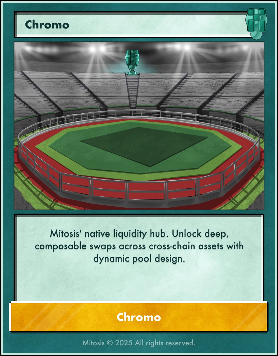 Mitosis (@mitosisorg) on Twitter photo Introducing your next stop: <a href="/Chromo_Exchange/">Chromo Exchange</a>, the Composability Engine of Mitosis.
Swap between vault strategies. Move between assets and chains frictionlessly.
Make your Mitosis assets truly liquid. Introducing your next stop: <a href="/Chromo_Exchange/">Chromo Exchange</a>, the Composability Engine of Mitosis.
Swap between vault strategies. Move between assets and chains frictionlessly.
Make your Mitosis assets truly liquid.