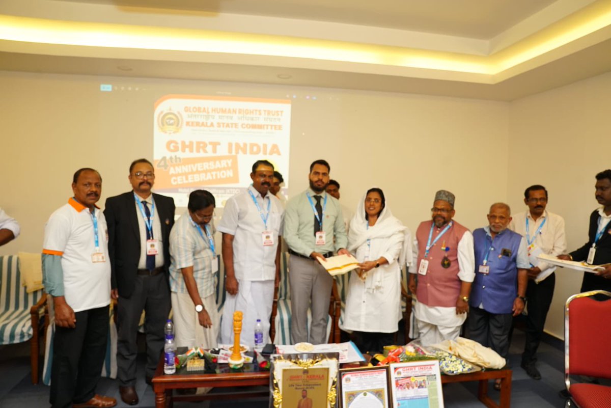 Global Human Rights Trust (GHRT INDIA)  Kerala proudly celebrated its 4th Anniversary with a dignified event held at KTDC,Thiruvananthapuram
<a href="/ghrtindia/">ghrtinternational</a> <a href="/pib_MoSJE/">PIB | Ministry of Social Justice & Empowerment</a> <a href="/TribalAffairsIn/">Ministry of Tribal Affairs, Govt. of India</a>