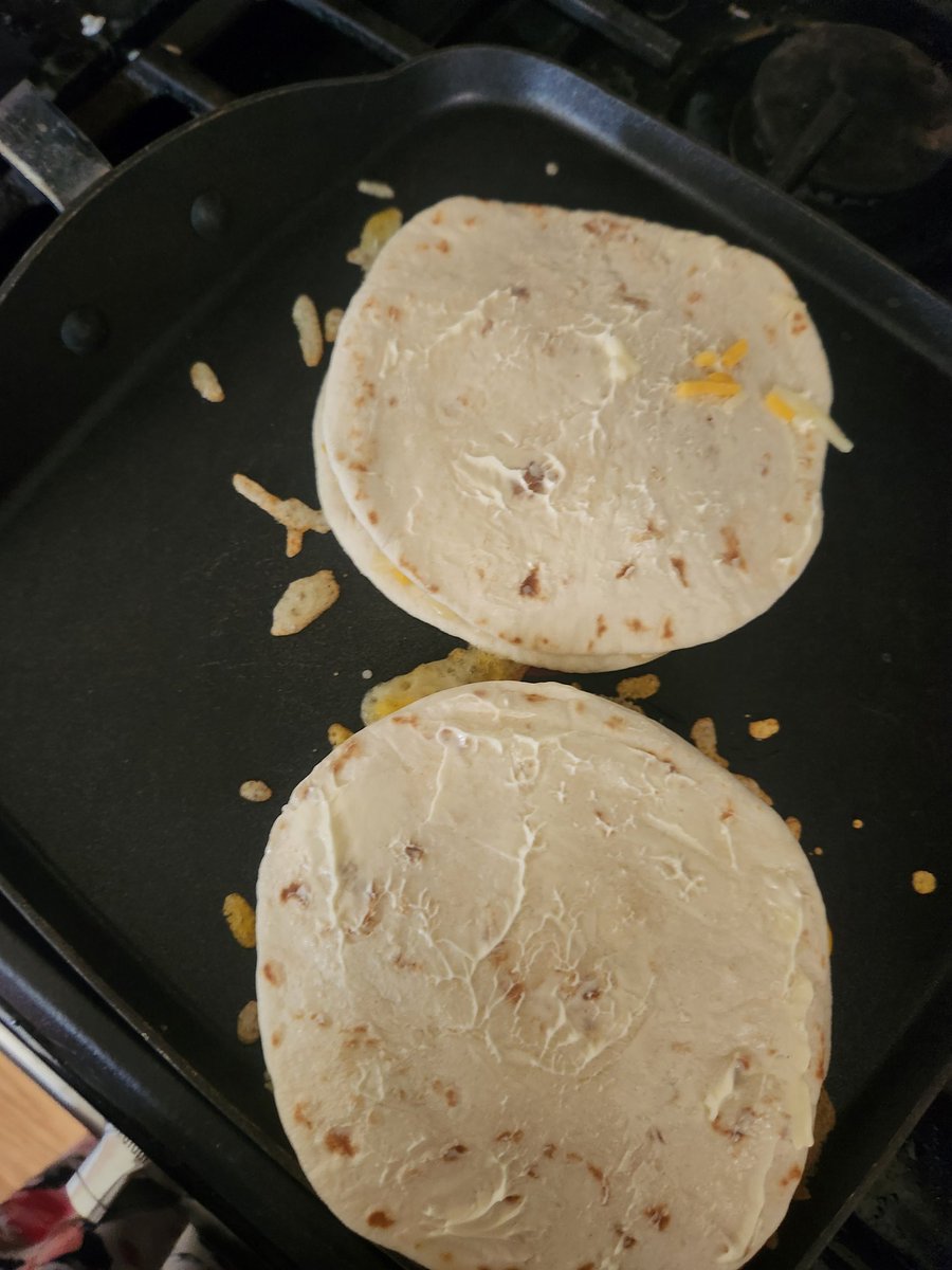When my kids want quesadillas but I only have street sized tortillas....😬