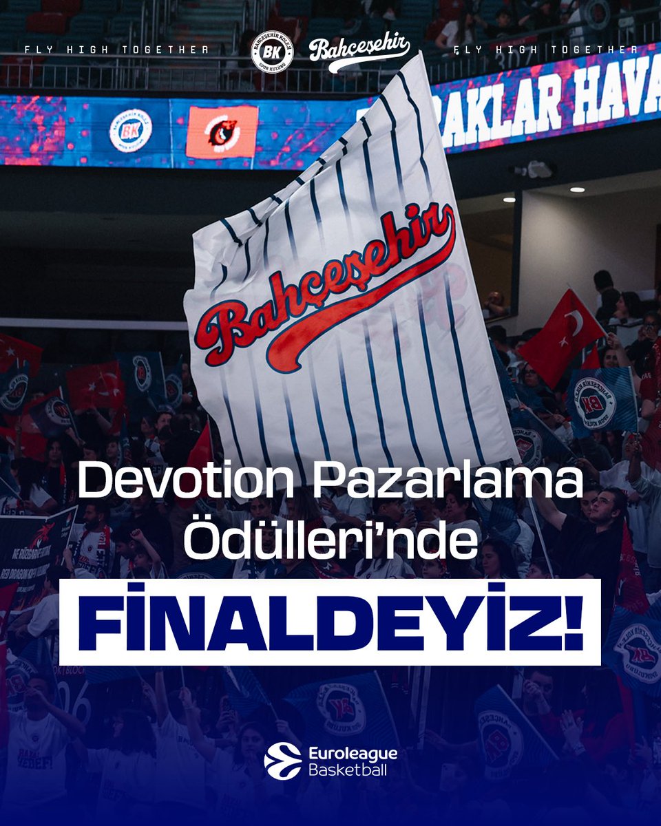 🏀 EuroLeague tarafından düzenlenen, EuroLeague ve EuroCup takımlarının katıldığı Devotion Pazarlama Ödülleri’nde “Kültür Yaratmak” projemizle finale kalmayı başardık! ❤️💙

🙌 İlk 3’e girme başarısı gösteren projeler, EuroLeague ve EuroCup takımlarının oylarıyla belirlenecek ve
