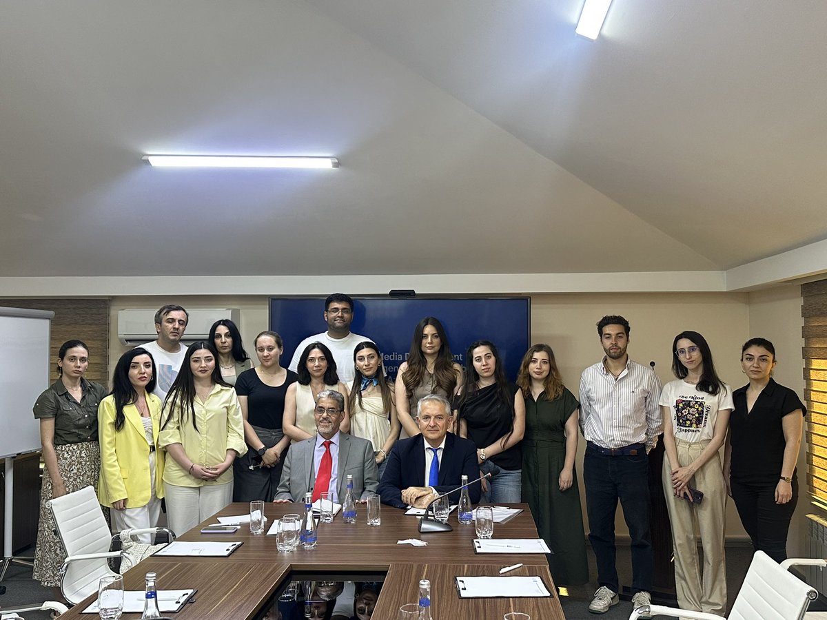 During their trip to 🇦🇿, invited by <a href="/DiasporaAz/">Azerbaijani Diaspora</a>, senior <a href="/UN/">United Nations</a> journalists/professor <a href="/StefanoVaccara/">Stefano Vaccara</a> and <a href="/Jordan_Mike/">Jordan محمدخير Dakamseh</a> took part in a great training hosted by <a href="/MediaGovAz/">media.gov.az</a>. They shared powerful insights with emerging media professionals on journalism’s role in combating fake news!