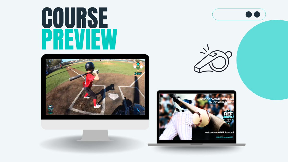 RefReps's tweet image. Summer is here, so we are stepping up to the plate with baseball ⚾️ - a game of precision, patience, and passion.
Curious about what it takes to call balls, strikes, and make the tough calls under pressure?
Tap the link in our bio to enroll now!
#SportsSunday #EdTech…