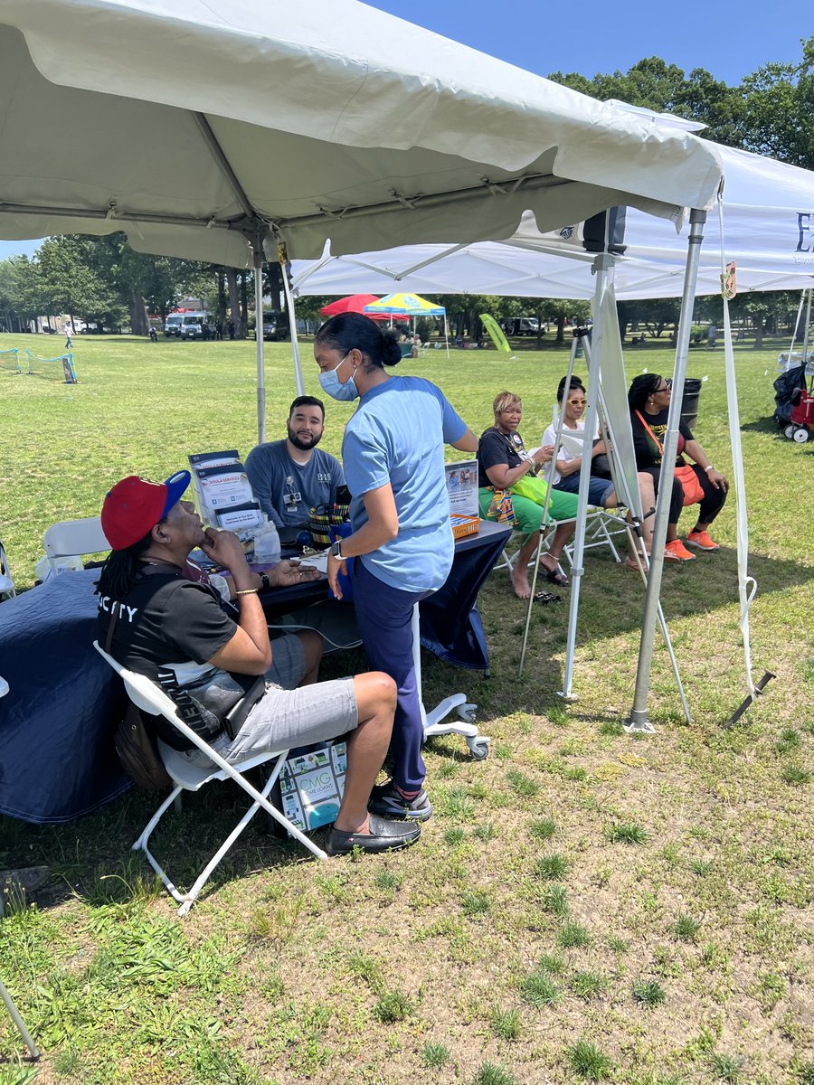 EpisHealthScvs's tweet photo. The EHS team was thrilled to participate in yesterday's @JuneteenthQ event! Our #PopulationHealth team was there to provide on-site screenings, schedule provider appointments and share information about EHS programs. #Juneteenth #blachistory #juneteenthcelebration #freedomday https://t.co/JqOGemujXL