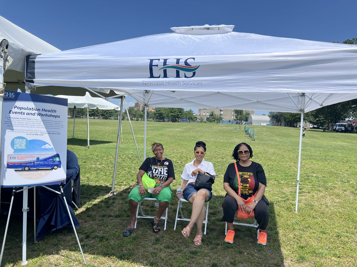 EpisHealthScvs's tweet photo. The EHS team was thrilled to participate in yesterday's @JuneteenthQ event! Our #PopulationHealth team was there to provide on-site screenings, schedule provider appointments and share information about EHS programs. #Juneteenth #blachistory #juneteenthcelebration #freedomday https://t.co/JqOGemujXL