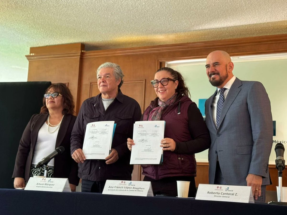 FIRMAN SECRETARÍA DE CULTURA CAPITALINA Y SOCIEDAD DE AUTORES Y COMPOSITORES DE MÉXICO CONVENIO DE COLABORACIÓN PARA GARANTIZAR DERECHOS DE AUTOR.

Para más información visita:

briefnewsmx.wixsite.com/agenciadenotic…