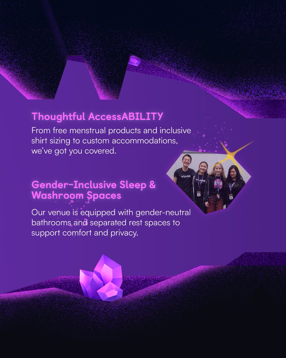 HackTheNorth's tweet image. Built with care. Growing with intention. Here&apos;s how we strive to build an inclusive and accessible space at Hack the North! 💙⚙️

#hackthenorth #accessability #inclusivity #tech #stem #hackathon
