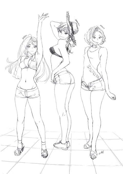 3ビキニーズ線画ver. 