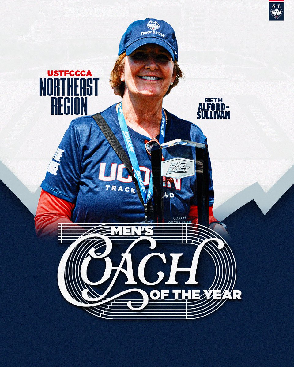 Congratulations to Coach Beth Alford-Sullivan on winning <a href="/USTFCCCA/">USTFCCCA</a> Northeast Region Men’s Coach of the Year! 🏆

#BleedBlue