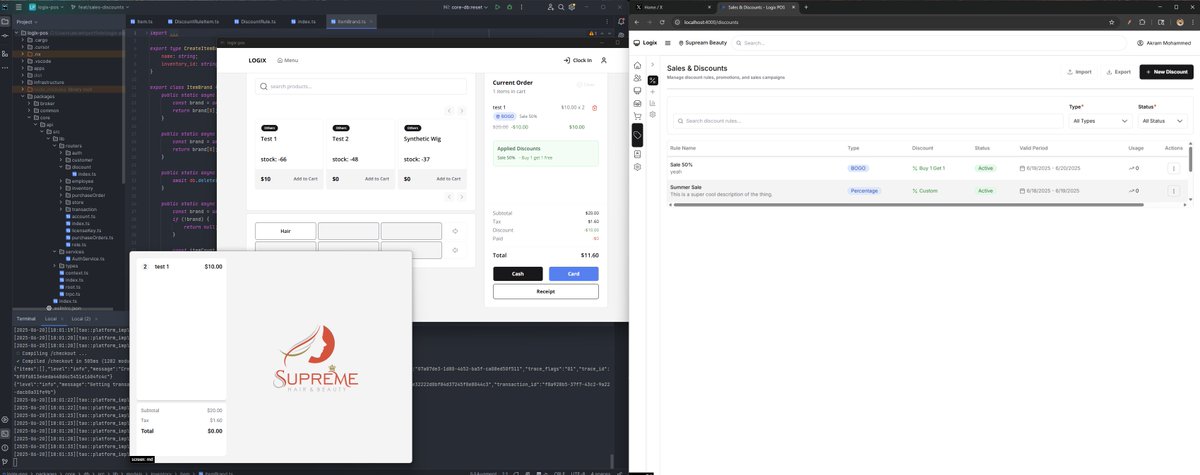 Got done doing a pretty hefty feature push in regards to sales and discounts. 

Things are looking pretty good! (ignore some of the UI bugs there I know they are there 😂)

-------

The products official debut is in September and i'm stoked.