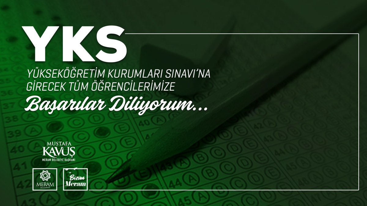 YKS’de tüm gençlerimize başarılar diliyor, hayallerindeki üniversitelere yerleşmelerini temenni ediyorum…✏️

Sevgili gençler unutmayın; hayat bir sınav, değerli olan sizlersiniz!

#YKS