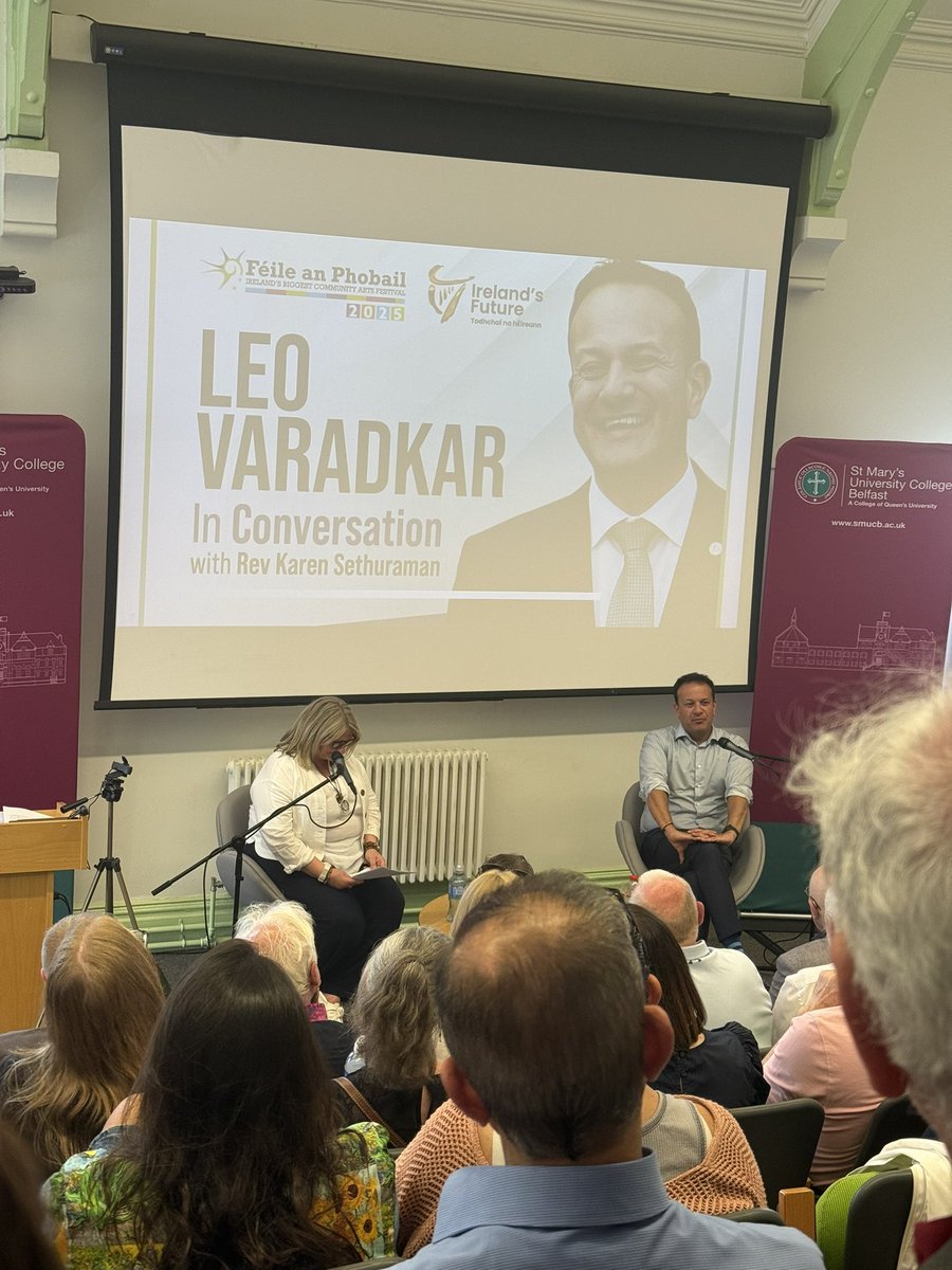 Martin McAuley (@martinmcauley) on Twitter photo Packed room at St Maryâs today for a really interesting (and refreshingly honest!) <a href="/FeileBelfast/">FĂ©ile an Phobail</a> conversation with <a href="/LeoVaradkar/">Leo Varadkar</a> & <a href="/IrelandsFuture/">Ireland's Future - TodhchaĂ na hĂireann</a>.
All these discussions, including with <a href="/NewIrelandComm/">New Ireland Commission</a> are ideas driven. Itâs really great to be a part of. Packed room at St Maryâs today for a really interesting (and refreshingly honest!) <a href="/FeileBelfast/">FĂ©ile an Phobail</a> conversation with <a href="/LeoVaradkar/">Leo Varadkar</a> & <a href="/IrelandsFuture/">Ireland's Future - TodhchaĂ na hĂireann</a>.
All these discussions, including with <a href="/NewIrelandComm/">New Ireland Commission</a> are ideas driven. Itâs really great to be a part of.