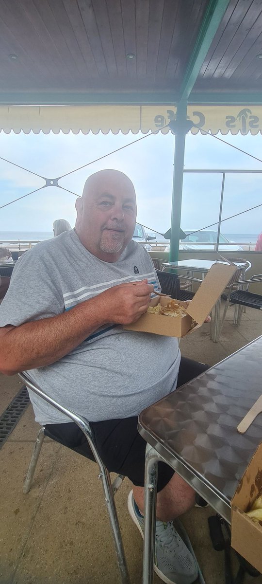 Stunning fish and chips overlooking the sea. And I'm not really a fan of the dish. Oasis Cafe North Bay Scarborough