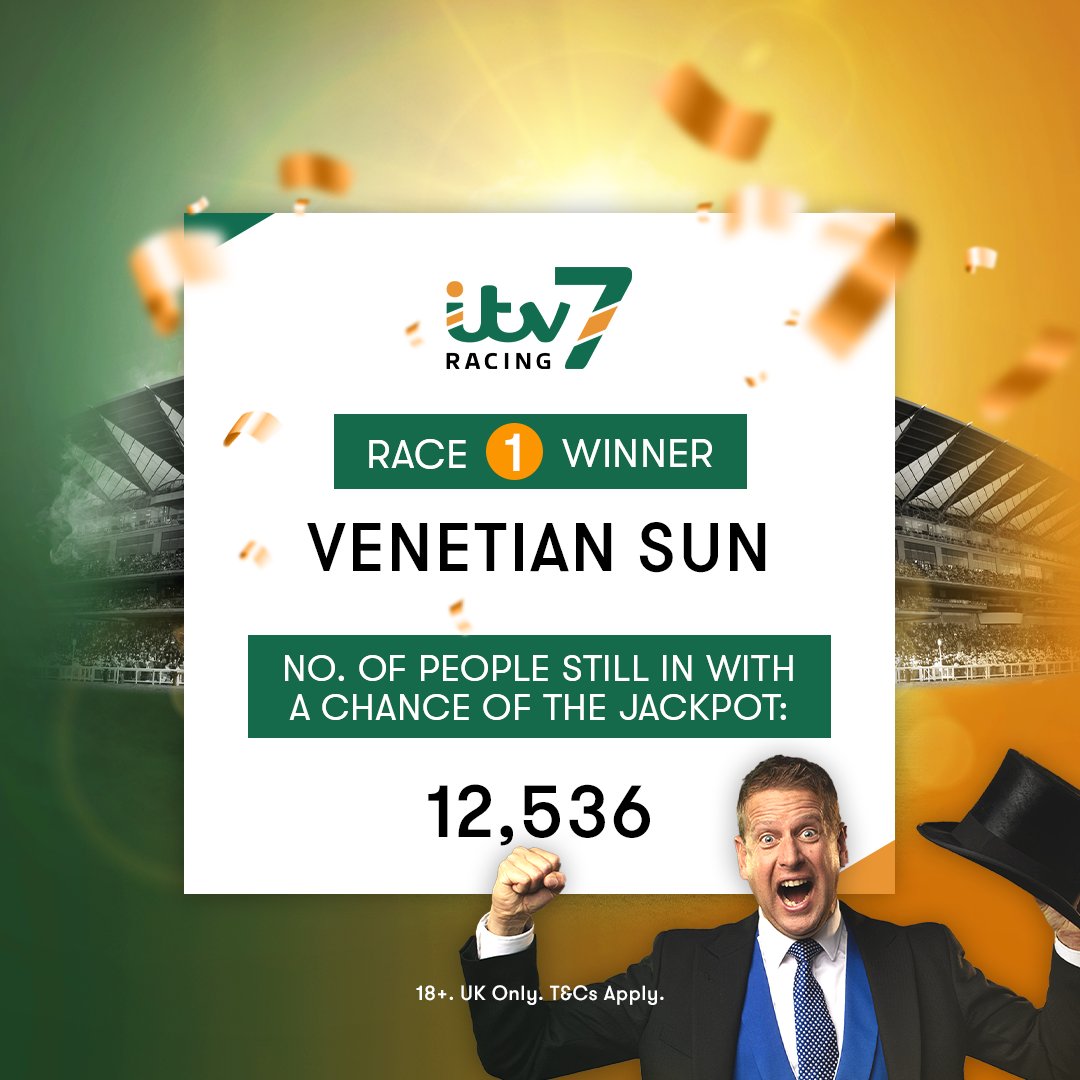 Here we go... going for a back-to-back £100k #ITV7 jackpot winner 🤞🎁

12,536 players move onto race two 🙌