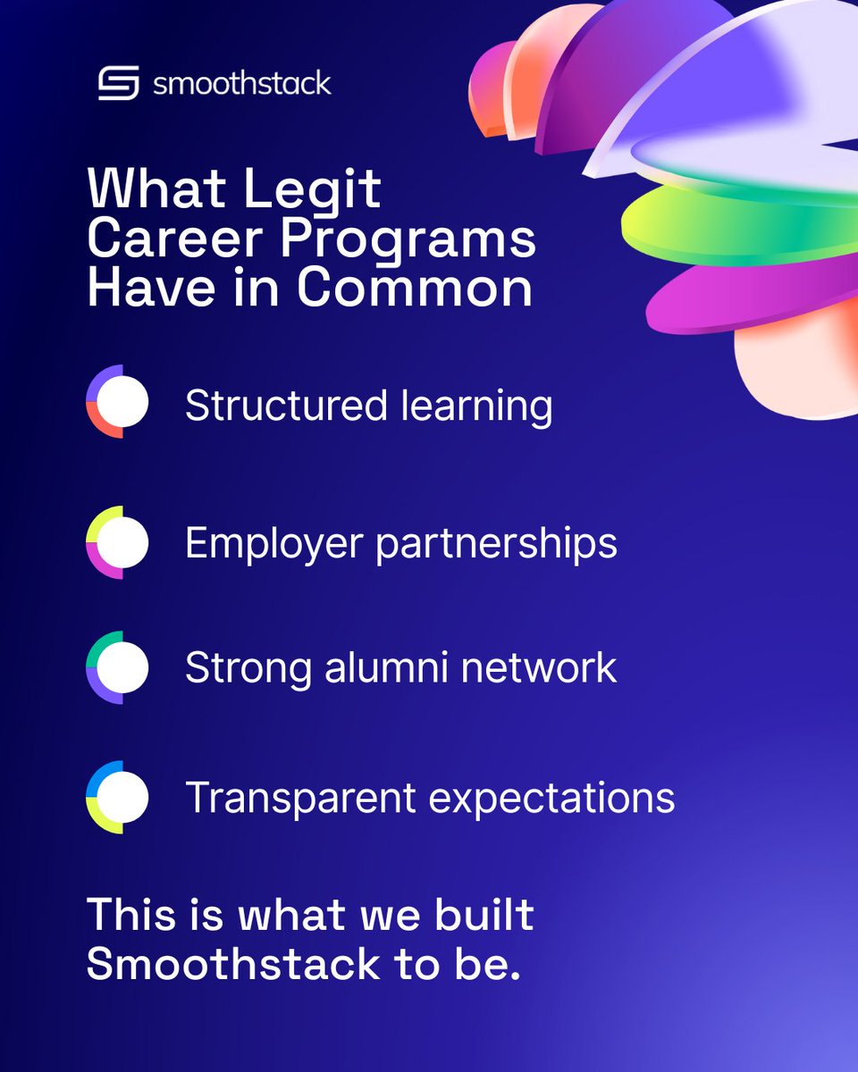 Smoothstack's tweet image. The difference between a flashy program and a legit one?
Structure. Transparency. Real job outcomes.
That’s the bar.
#CareerPrograms #Smoothstack #StackedForScale