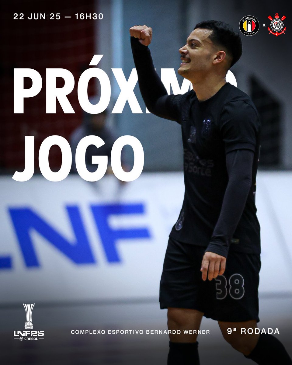 O próximo jogo do #CorinthiansFutsal será domingo, em Santa Catarina! 🏴🏳️

🆚 Blumenau
🏆 LNF (9ª rodada)
⏰ 16h30 (horário de Brasília)
🏟 Complexo Esportivo Bernardo Werner
📺 Canal GOAT e LNFTV

#VaiCorinthians