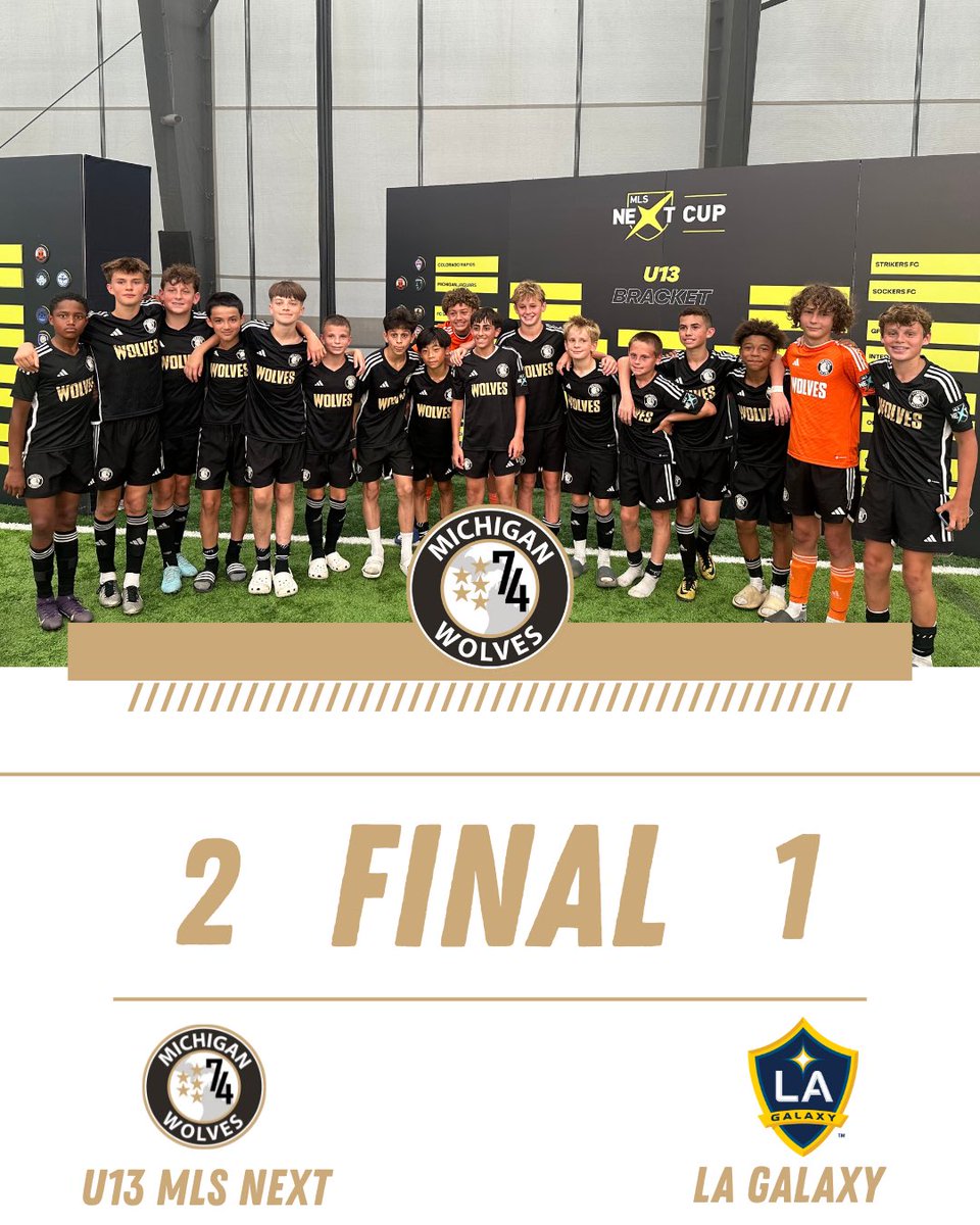 MichWolves1974's tweet image. ⭐️Today the U13 MLS Next beat LA Galaxy 2-1 in the round of 16 @ the MLS Next CUP. Tomorrow they will Springfield SYC in the elite 8. Go Wolves!!!⭐️

#wolvesway ⭐️⚽️🐺