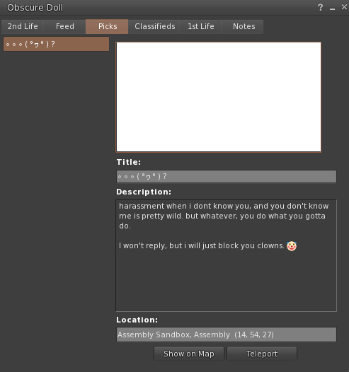 OBSCURE_SL's tweet photo. Victim mentality much? THAT'S wild because bro you copybotted my entire skin and shape... aside of that "obscure" name of just gives me ick... well done 🤡 https://t.co/urv0bH6qDu