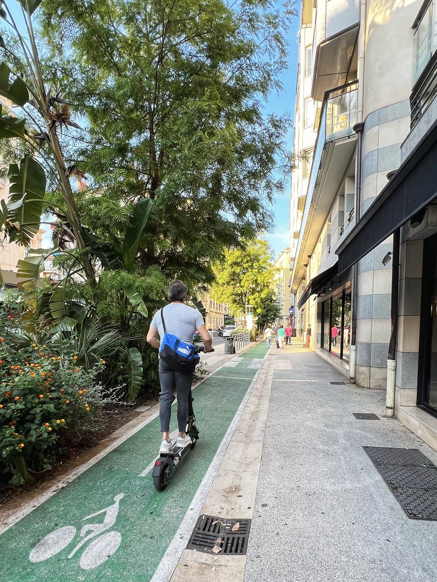Some of the most gorgeous protected bike lanes can be found in Nice.