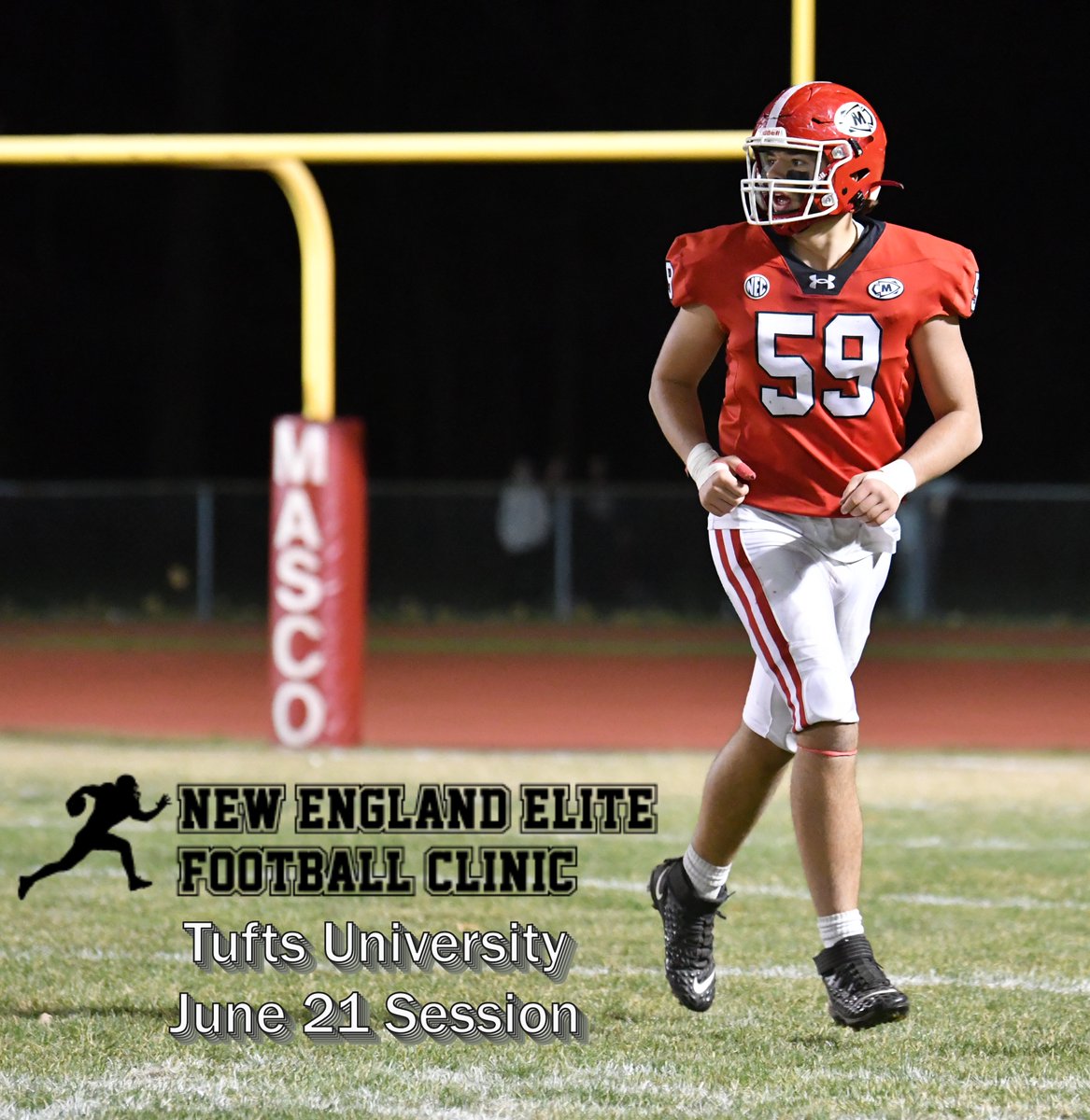 Locked in!! Looking forward to competing at the upcoming NE Elite Football Clinic at Tufts on 6/21     Evan Velardo | 2026 | 6'4", 250lbs | OL | GPA 4.3 | All- Conference/All-Scholastic All-Star - please check out my highlight video hudl.com/v/2S500C #hudl
<a href="/EliteFBClinics/">Elite Football Clinics</a>