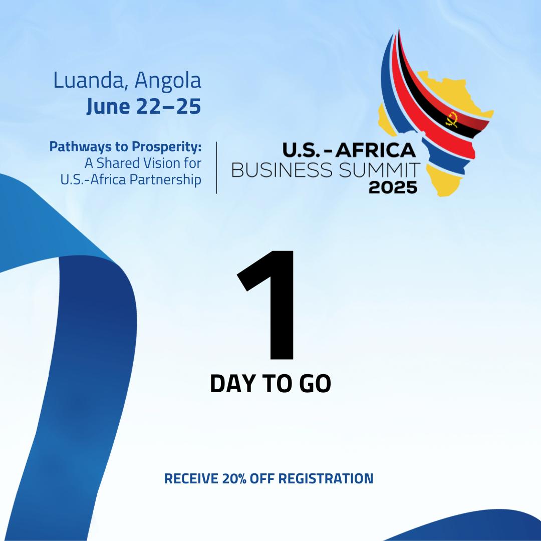[EVENT] Just 1 day to go!

Tomorrow, the U.S.-Africa Business Summit 2025 kicks off in Luanda, and CNBC Africa will be there as the official media partner.

With over 1,500 delegates, including African Heads of State, U.S. officials, and private sector leaders, this is where real