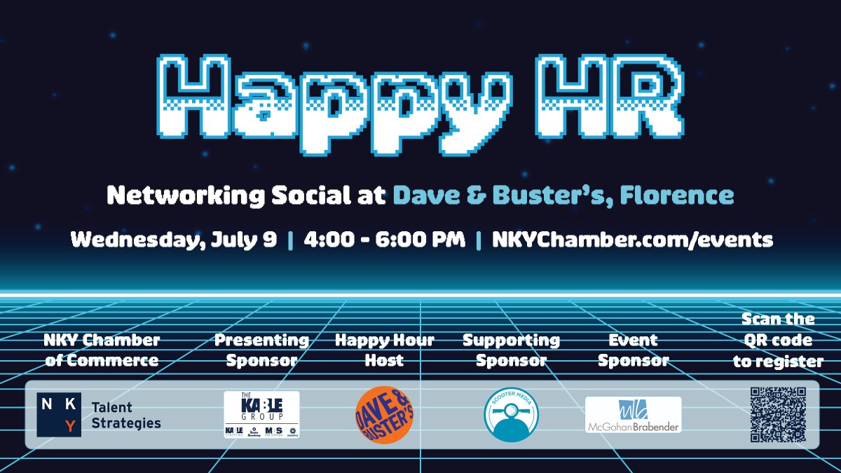 Save the date for our HR 100: Happy HR Networking Social on Wednesday, July 9 at Dave &amp; Buster's in Florence. Bring your friends and colleagues for an afternoon of meaningful connections and fun!

Register now at bit.ly/44aIzTx.