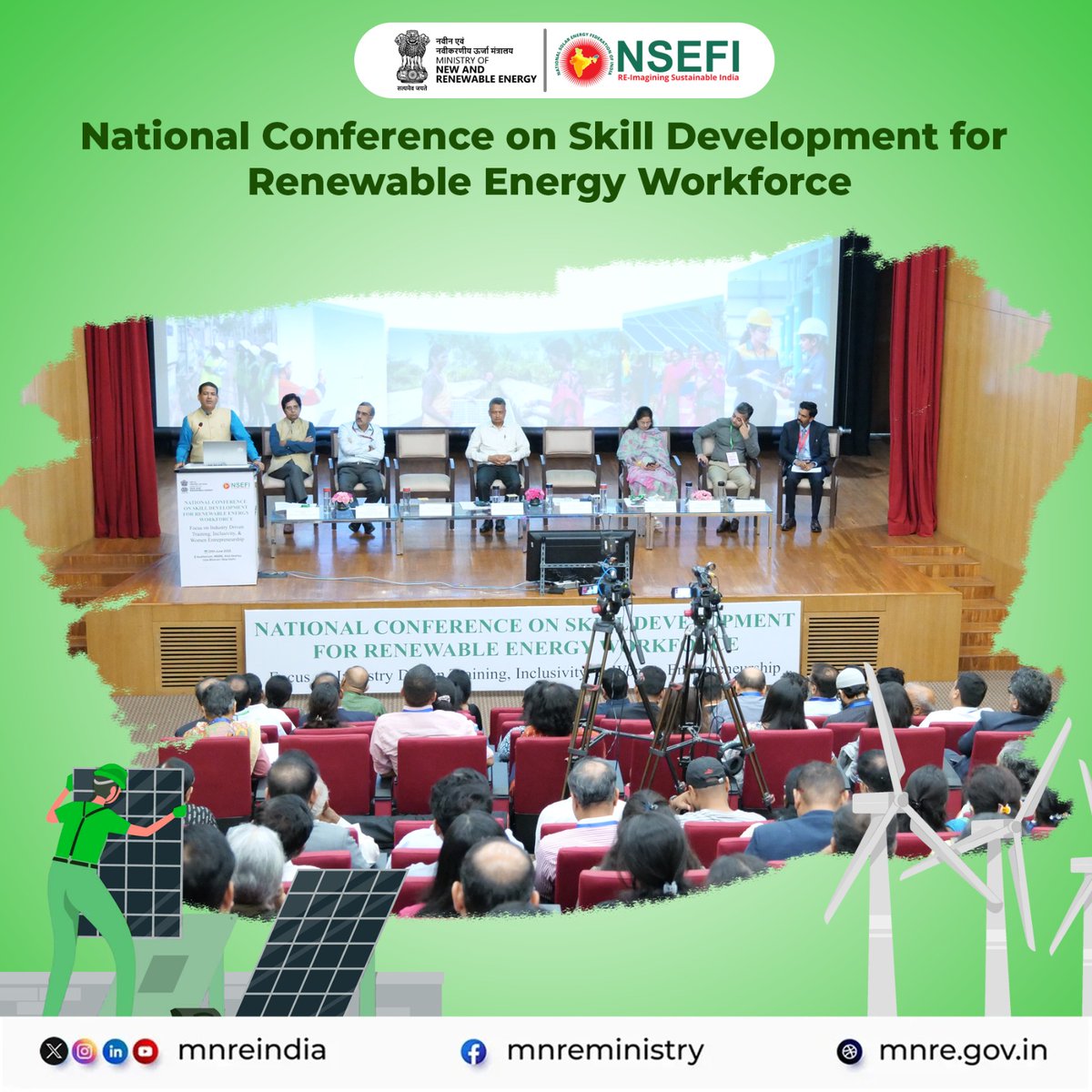 Ministry of New and Renewable Energy (MNRE) (@mnreindia) on Twitter photo The National Conference on ‘Skill Development for Renewable Energy Workforce’ was organised by MNRE in association with <a href="/NSEFI_official/">National Solar Energy Federation Of India (NSEFI)</a> today on 20th June 2025 at MNRE, Chaired by Secretary MNRE Shri <a href="/SantoshSarangii/">Santosh Sarangi</a>, to advance skilling for India’s Clean Energy transition. The National Conference on ‘Skill Development for Renewable Energy Workforce’ was organised by MNRE in association with <a href="/NSEFI_official/">National Solar Energy Federation Of India (NSEFI)</a> today on 20th June 2025 at MNRE, Chaired by Secretary MNRE Shri <a href="/SantoshSarangii/">Santosh Sarangi</a>, to advance skilling for India’s Clean Energy transition.