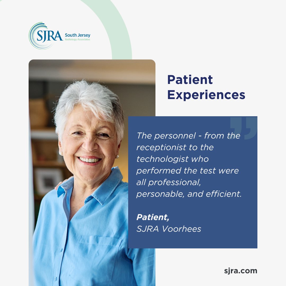 We’re proud to share kind words from one of our patients at South Jersey Radiology Voorhees, who experienced the professionalism and compassion that define our team.  

From check-in to imaging, every moment of care matters, and we’re honored to be a trusted part of your journey