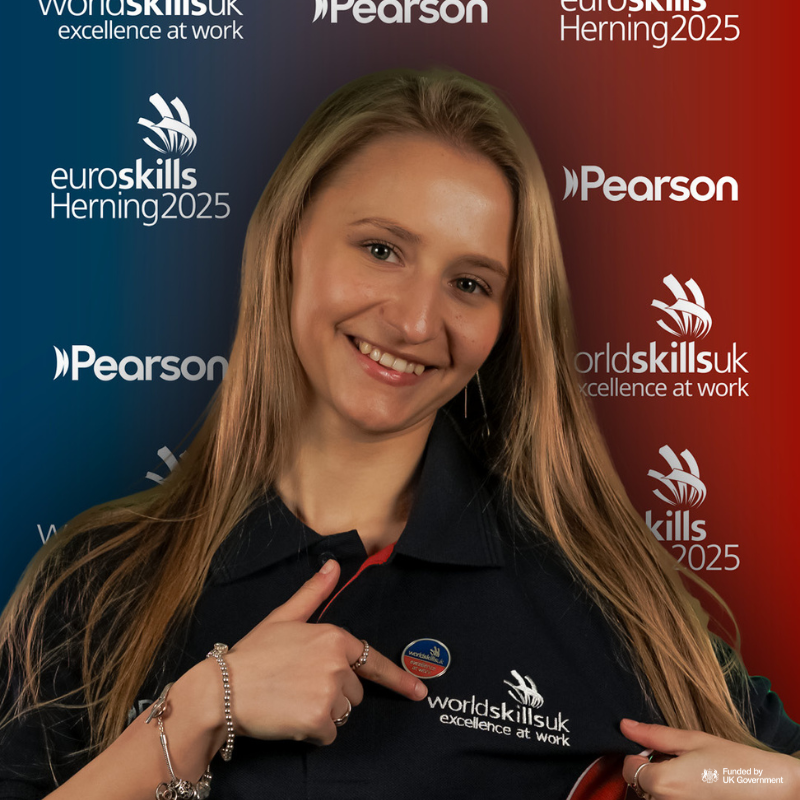 Meet Yuliia, representing Team UK at EuroSkills Herning 2025 in Restaurant Service. 

Read her full journey: eu1.hubs.ly/H0l8w3d0

#TeamUK, in partnership with <a href="/PearsonBTECAppr/">Pearson BTEC and Apprenticeships</a>