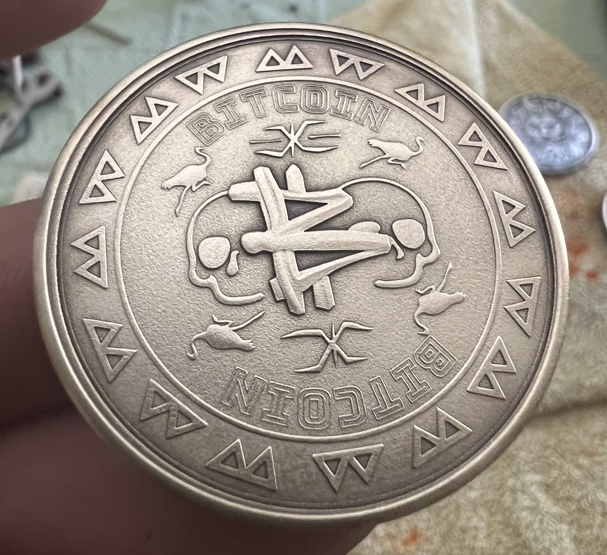 Hadaikum3D's tweet image. 🔥 Excited to finally share this with you! I had the pleasure of supporting @mx12art in bringing his bold Bitcoin vision into physical form: GENESIS COIN – a limited series of 22 handcrafted Bitcoin Art Coins. More details: 🔗 bitcointalk.org/index.php?topi… #BitcoinArt #Bitcoin