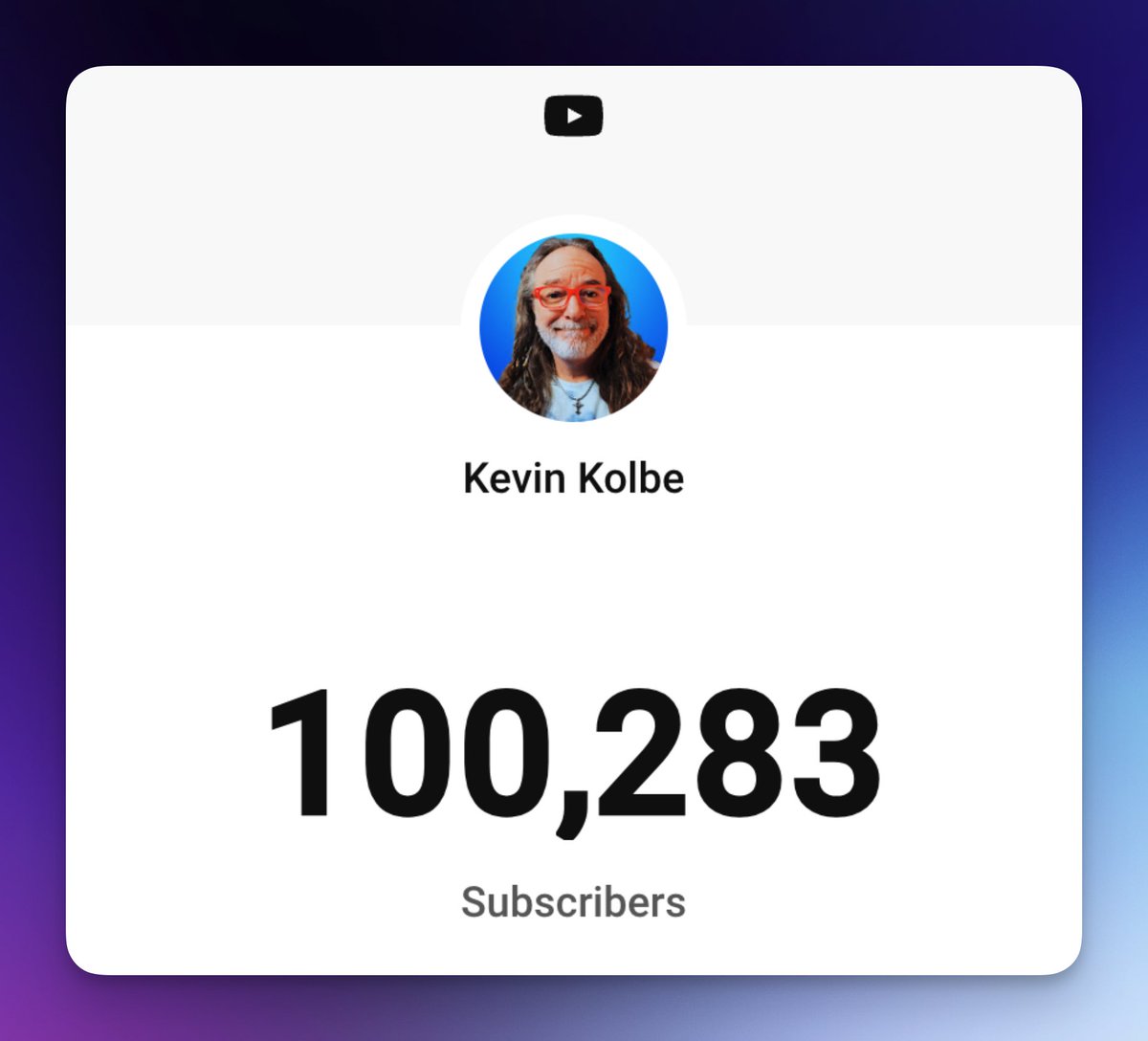 Kevin Kolbe (@heykevinkolbe) on Twitter photo I haven't posted much about my YouTube journey in a bit...heck haven't posted much anywhere since I took a long break from all social media.
Today I woke up to this.
This is the journey God has me on for reasons I'm still leaning into and just trusting.
Thought I'd share. I haven't posted much about my YouTube journey in a bit...heck haven't posted much anywhere since I took a long break from all social media.
Today I woke up to this.
This is the journey God has me on for reasons I'm still leaning into and just trusting.
Thought I'd share.