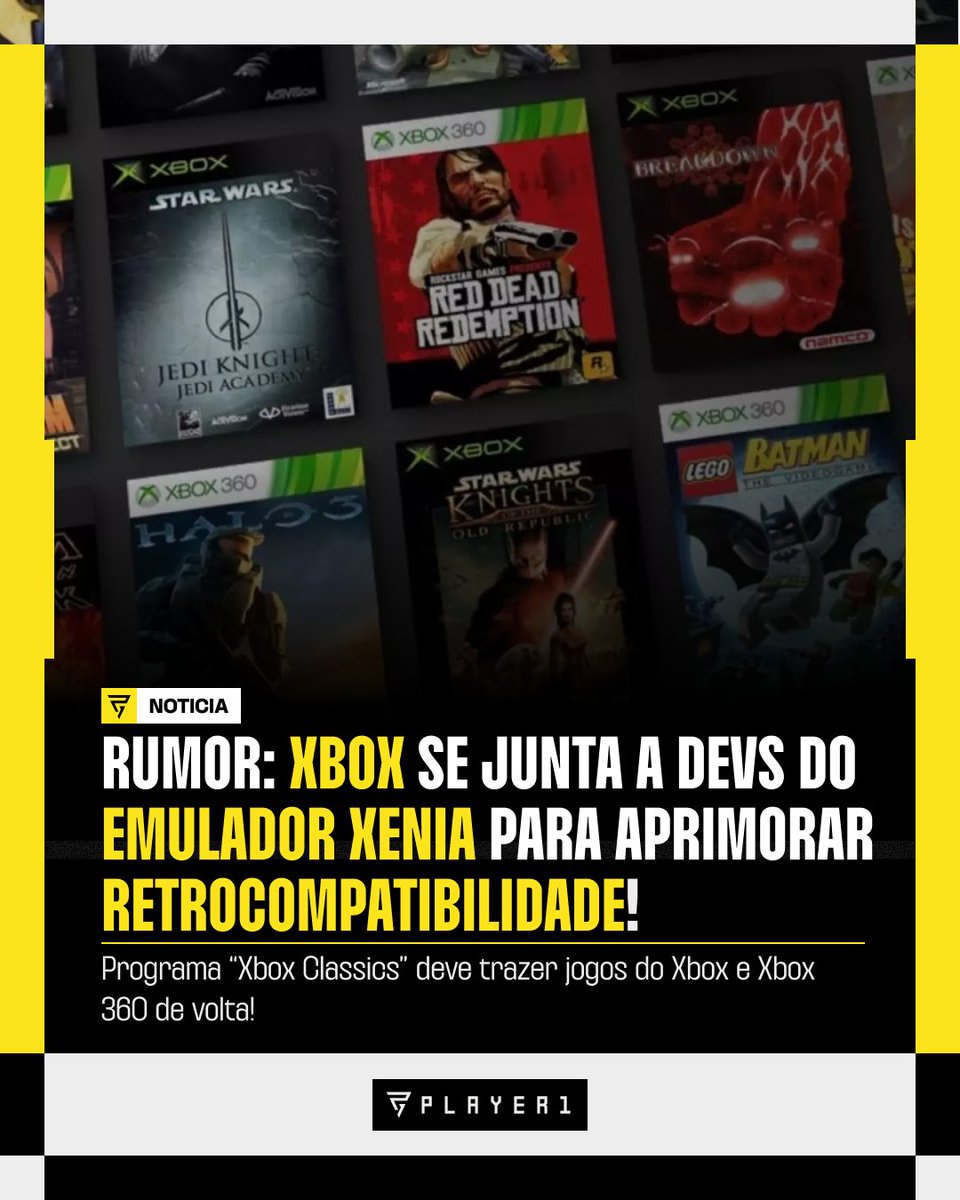 player1gg's tweet image. 🎮✨ CLÁSSICOS DO XBOX RETORNANDO EM 2026? 🔄🕹️

Rumores apontam que o #Xbox está desenvolvendo uma plataforma chamada #XboxClassics, voltada para emulação avançada dos títulos do Xbox Original e #Xbox360 . A ideia é integrar o serviço ao #GamePass , #PC , #cloud e até portáteis…
