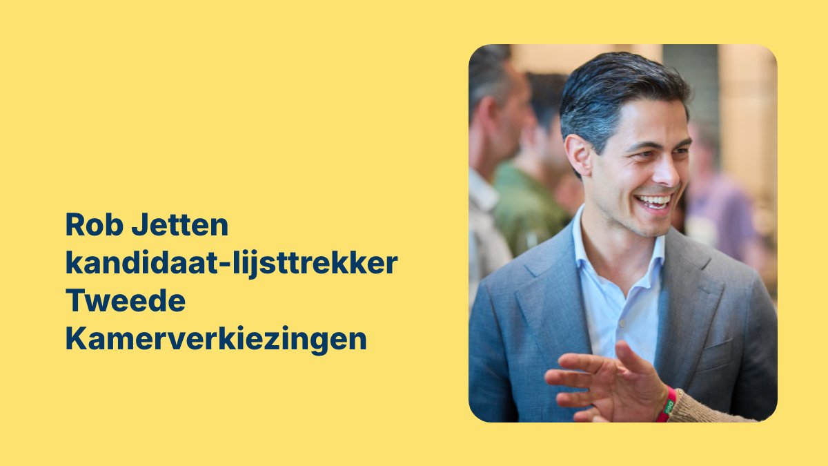 Rob Jetten is onze kandidaat-lijsttrekker voor D66 bij de Tweede Kamerverkiezing op 29 oktober 2025.

d66.nl/nieuws/rob-jet…