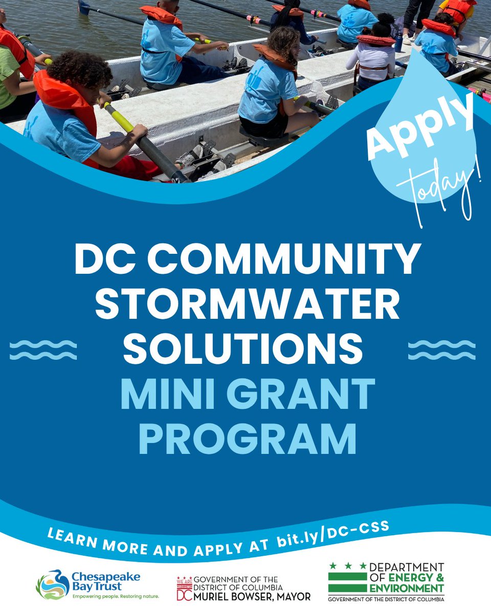 DOEE_DC's tweet image. Do you have a creative idea for engaging your community in protecting our watersheds? Apply for up to $5,000 to..
🌱 Revitalize existing green infrastructure sites
🚣♀️ Connect communities to nature through programming at Kingman + Heritage Islands and other green spaces
💡…