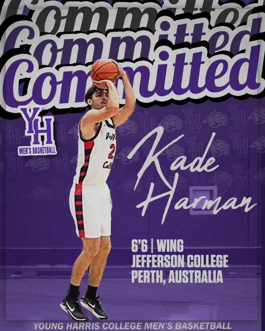YHC_MBB's tweet image. 🇦🇺 🏔️ 🦁
Welcome 6’6 shooter Kade Harman to Young Harris College
✅ 2nd team All-Region 16
✅ MCCAC All-Conference
-14ppg, 4rpg, 2apg and 39% from 3
✅ 2022 West Australian Basketball League U20 Champion
✅ 2022 WABL U20 All-Star
-18ppg, 8rpg, 4apg @ 50% fg and 39% from 3