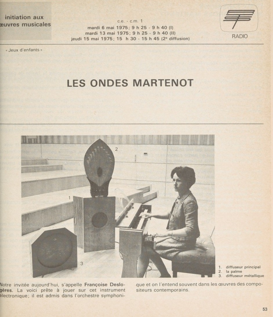 A l'occasion de la #FetedelaMusique, retour en archives sur une émission de la radio scolaire, diffusée en 1973, dédiée à la découverte d’un instrument de musique hors du commun : Les ondes Martenot. …chivesaudiovisuelles.reseau-canope.fr/app/photopro.s…
