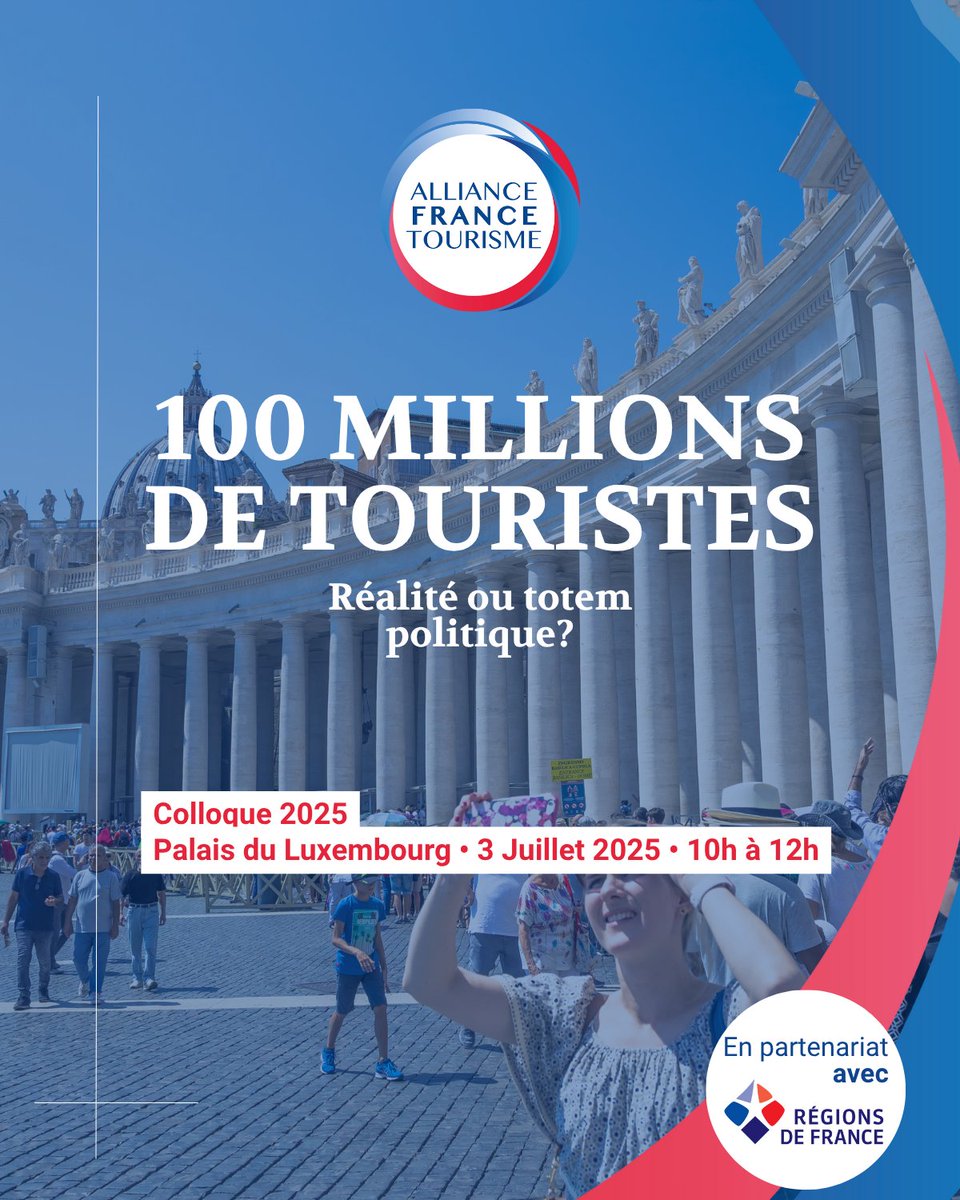 AllianceFrT's tweet image. Rendez-vous le 3 juillet prochain au Palais du Luxembourg
100 millions de touristes en France : réalité ou totem politique ?
#tourisme #hôtellerie #developpement
bit.ly/465GCu6