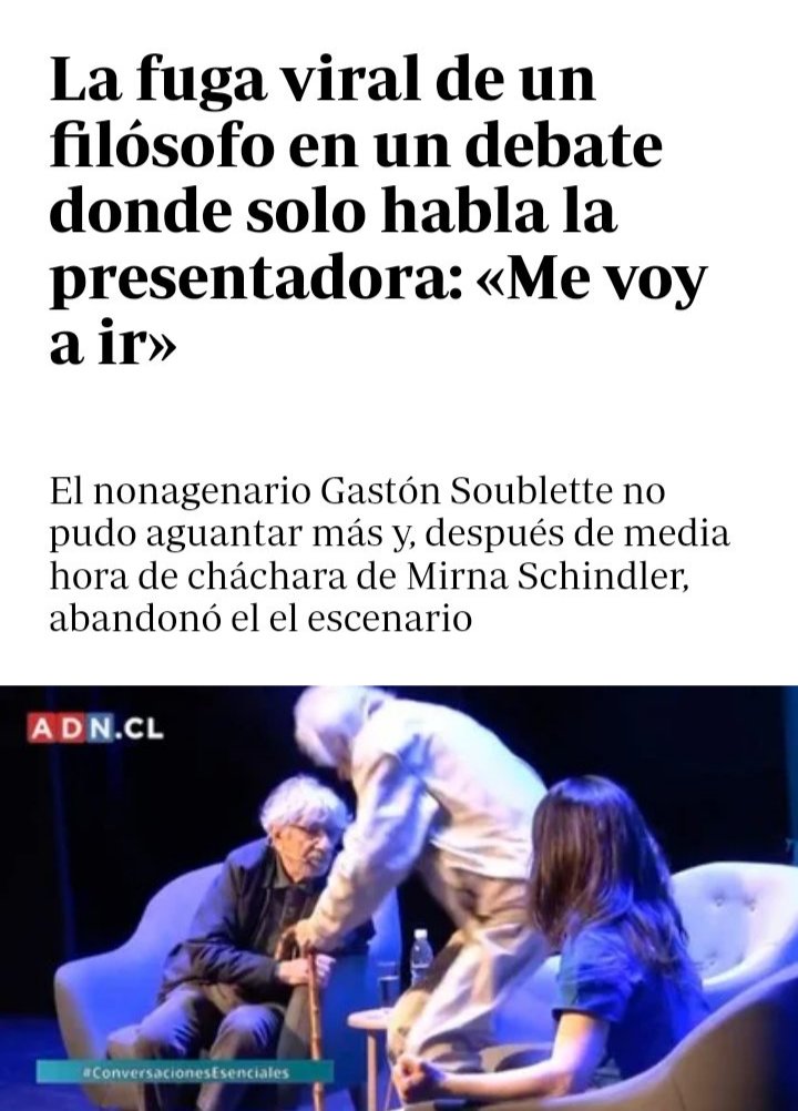 Jajaja lo dice la misma que habló 20 minutos de si misma y terminó aburriendo a Gastón Soublette
