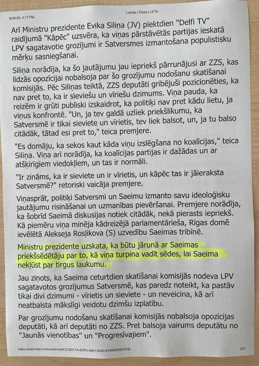 Andris Kulbergs (Apvienotais Saraksts) 🇺🇦🇱🇻 (@andriskulbergs) on Twitter photo Es pareizi saprotu, ka <a href="/EvikaSilina/">Evika Siliņa 🇱🇻🇺🇦</a> tagad norādīs darba devējam kā tagad uzvesties?
Es atgādināšu, ka Latvijā ir parlamentāra republika un nevis izpildvaras republika. Meitenei jau galīgi sakāpis galvā Es pareizi saprotu, ka <a href="/EvikaSilina/">Evika Siliņa 🇱🇻🇺🇦</a> tagad norādīs darba devējam kā tagad uzvesties?
Es atgādināšu, ka Latvijā ir parlamentāra republika un nevis izpildvaras republika. Meitenei jau galīgi sakāpis galvā