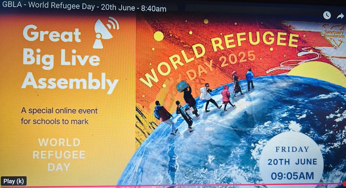 We celebrated World Refugee Day today by taking part in the Great Big Live assembly.
