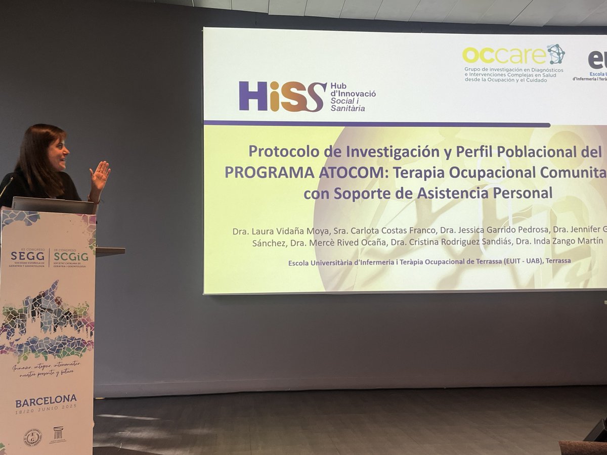 🔝La Dra. <a href="/Laura_Vida_TO/">Laura Vida</a>  ha participat en el 65è Congrés de la Sociedad Española de Geriatría y Gerontología ( <a href="/seggeriatria/">SEGG</a> ) i el 28è Congrés de la Societat Catalana de Geriatria i Gerontologia ( <a href="/SCGiG/">SCGiG</a> ) presentat dues comunicacions sobre el projecte "ATOCOM, participant