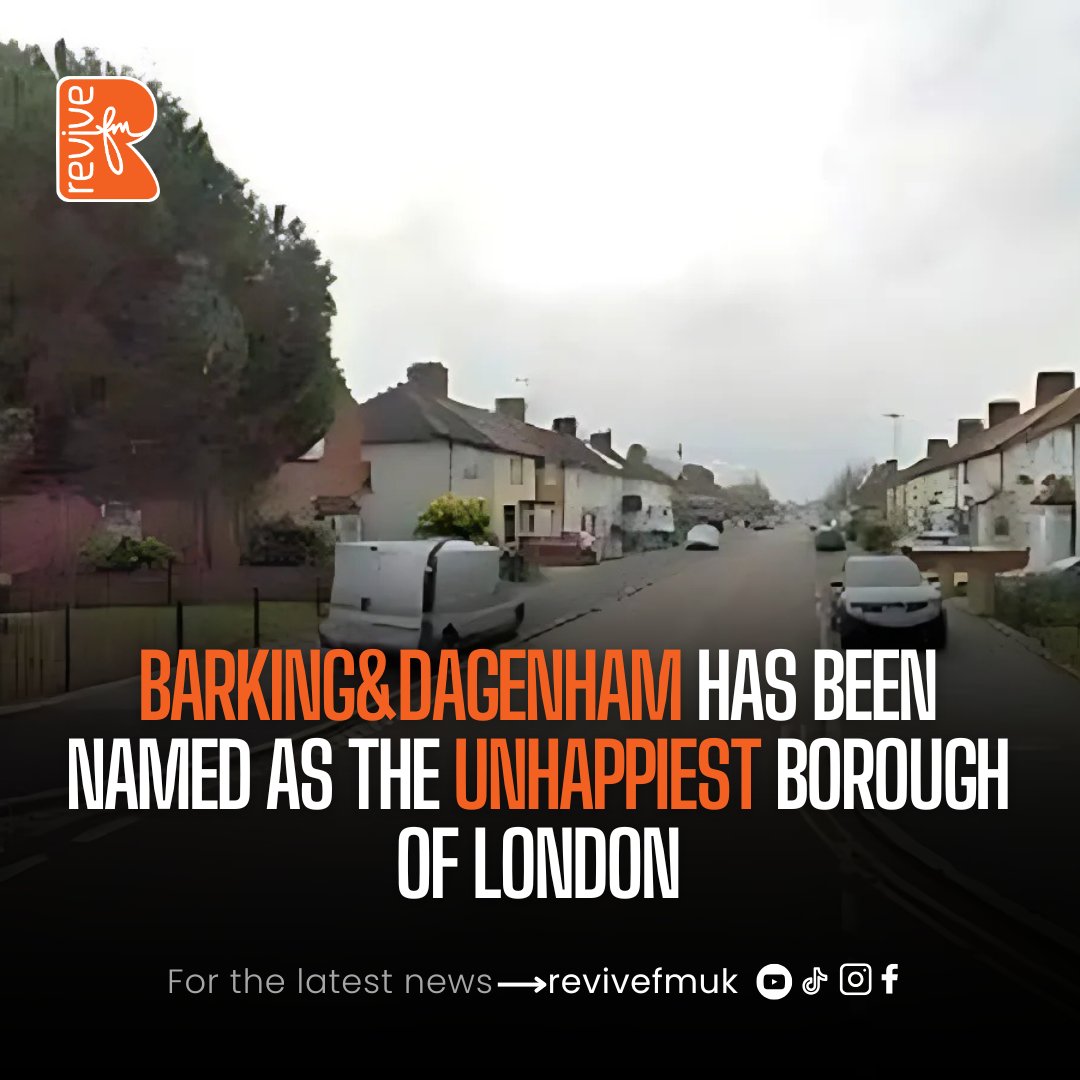 More than 35000 people completed the Happy at Home study by Rightmove for 2024 that asks respondents about 15 happiness factors to help rank their area. This left Dagenham and Barking at the lowest, 33rd, saddest London borough.
#revivefmuk #saddestlondonborough