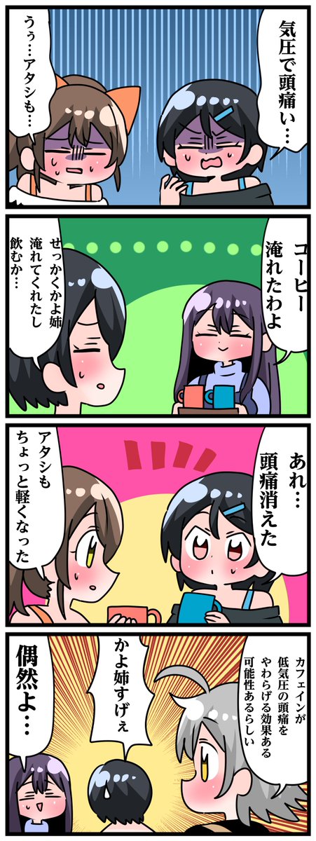 轟木家の七姉妹その877
「低気圧の頭痛には」 