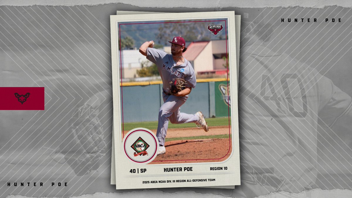 McMurry Athletics (@mcmsports) on Twitter photo Hunter Poe named to 2025 ABCA NCAA Div. III Region 10 All-Defensive Team <a href="/McMurryBaseball/">McMurry Baseball</a> Hunter Poe named to 2025 ABCA NCAA Div. III Region 10 All-Defensive Team <a href="/McMurryBaseball/">McMurry Baseball</a>